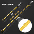 RoadHero 10 Pack 4 FT to 6.9 FT Retractable Cone Bar, Expandable Traffic Cone Bars for Parking Lots, Extendable Barricade for Road Construction, Black and Yellow, Cone Not Included