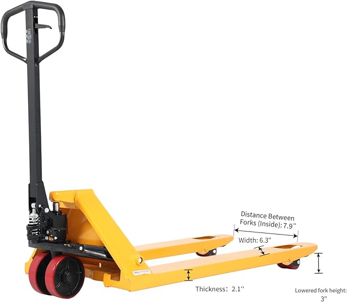 APOLLOLIFT Pallet Jack Truck, 5500lbs Capacity 21" W x 48" L Forks Manual Standard Duty Pallet Truck for Industrial Use-PU Wheel for Warehouse