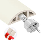 MYFAMIREA 10FT Floor Cord Cover for Wire Self Adhesive Cable Cavity Management PVC Extension Cord Hider Power Floor Wire Protector Cover Prevent Cable Trip for Office Home Outdoor (Beige, 1.97'')