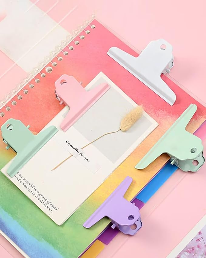 4PCS Extra Large Binder Clips Metal Bulldog Clips Large Paper Clamps Holder Chip Clips for Home School Office Drawing Bag 4inch