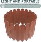Plastic Garden Lawn Fence Panel High Long Deep Brown Landscape Edging Border for Balcony Temporary Landscaping Reusable Ornamental Protective Barrier for Flower Beds Driveways