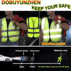 High Visibility Safety Reflective Vest with Pockets and Zipper Construction Hi Vis Work Vest(Blue XL)
