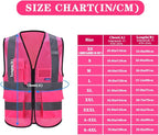 A-SAFETY High Visibility Mesh Safety Reflective Vest with Pockets and Zipper,Hi Viz Work Vest for Men Women (Pink Mesh XXL)