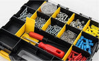 Tools Box Organizer Double Side 34 Compartments Hardware Organizers with Removable Plastic Dividers for Screws Nuts Nails