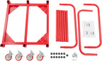 Undercat Steel Panel Truck, Heavy Duty Lumber Drywall Dolly, 1400lbs Platform Truck with 4 Swivel Casters, Flatbed Cart with 3 Side Handrails & Bottom Crossbar for Warehouse, Garage, Home, Red