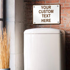 Aluminum Weatherproof Metal Sign Multiple Sizes Custom Personalized Text Here White Brown Recreational Horizontal Street Signs 24x18Inches
