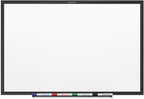 Quartet Magnetic Dry Erase White Board, 96"W x 48"H Whiteboard, Nano-Clean Surface Resists Ink Stains, Black Aluminum Frame (SM538B)