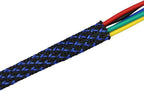 30ft PET Expandable Sleeving Wire Cable Sleeve (3/5", Blue&Black)