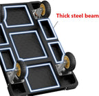 Heavy Duty Platform Truck Flat Cart Hand Trucks,1500 to 2000Lbs Steel Push Cart Dolly with Brake Design, 36 x 24in or 27x19in Large Flatbed Black Trolley (BL, 36X24 Large)