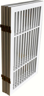 Pet Dog Gate Strong and Durable Freestanding Folding Acacia Hardwood Portable Wooden Fence Indoors or Outdoors by Urnporium (White Pet Gate, 4 Panel 30" Tall)
