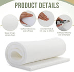 Frienda 2 Pcs Upholstery Foam 1" x 24" x 72" High Density Cushion White Polyurethane Craft Foam Padding for Seat Replacement DIY Projects Chairs Headboards Sofas Home