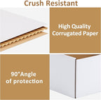 RLAVBL 12x9x4 Inches Shipping Boxes Set of 20, White Small Corrugated Cardboard Box, Mailer Boxes for Packing Small Business