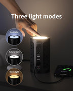 Surge Protector Power Strip Tower with 5 USB Ports and Night Light,10FT Extension Cord with 12 AC Multiple Outlets (Black, 10FT)
