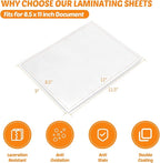 Thermal Laminating Pouches 9" x 11.5" Inches,Holds 8.5 x 11 Inch Sheets,3Mil 200Pack Laminate Films,Laminator Sheets,Letter Size Laminate Papers,Clear Lamination Sheets(75Mic-200sheets)
