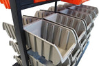 TRINITY 7-Tier Dual-Sided Rolling Bin Rack, 330 Pound Capacity, Includes 94 Organizer Bins, 19.75" x 35.5" x 48.5", Black