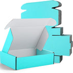 Spakon 50 Packs Shipping Boxes Cardboard Corrugated Mailer Packaging Boxes for Small Business Cute Small Box Cardboard Carton Box Mailers for Packaging Product(Blue,9 x 6 x 2.36 Inches)