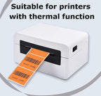 3" x 2" Thermal Labels Stickers Orange, Thermal Printer Shipping Stickers, Multipurpose Inventory Self-Adhesive Direct Thermal Label for Small Business (500 Labels/Roll)