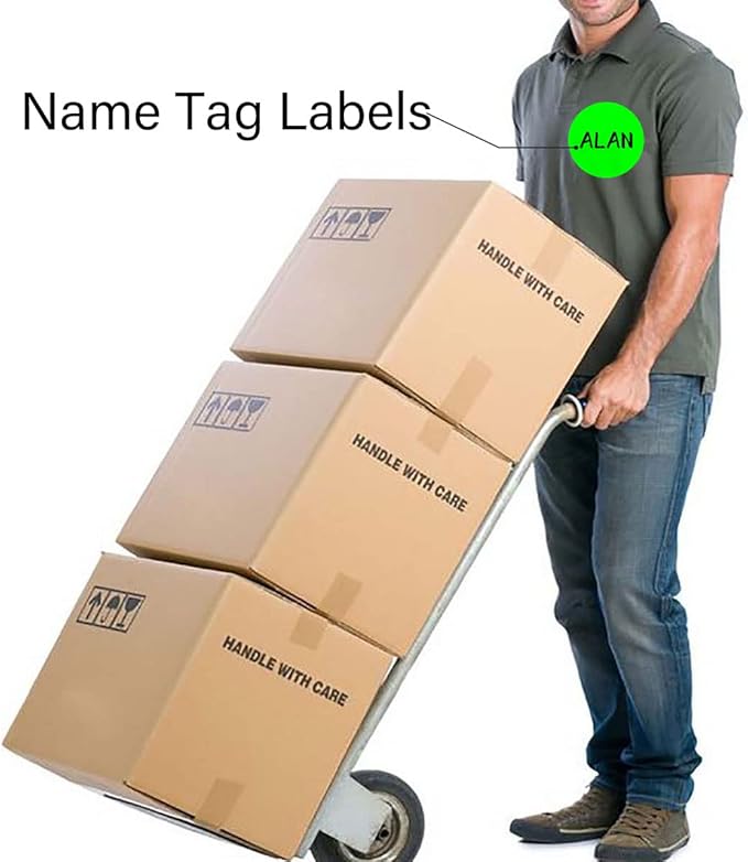 PARLAIM 3 Inch Color Coding Dot Stickers, 500 per Dispenser Box Color Coded Circle Label, Fluorescent Green Inventory Large Stickers