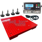 SellEton SL-700-2x2-10K 24" x 24" (2' x 2') Industrial Floor Scale with Capacity of 10,000 lbs 1 lb - Red
