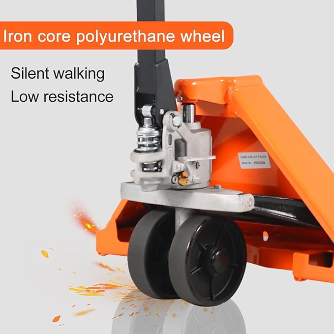 T Tory Carrier Pallet Jack, 6600 Lb. Capacity 27 x 48 Forks Mannual Pallet Truck, Hand Trucks with Replacement Load Wheels