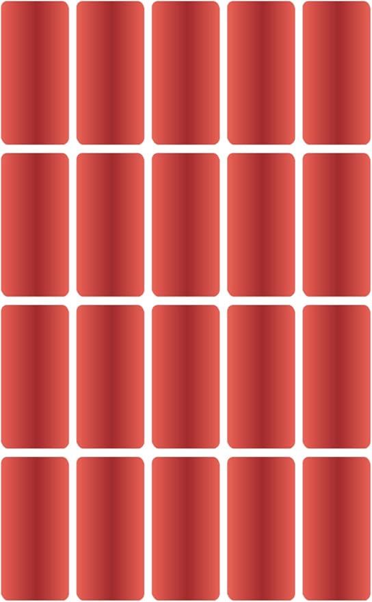 Royal Green Rectangular Color Labels 1.57inch x 0.75 inch - Rectangle Color Coding Stickers in (40mm x 19mm) - Small Write on Labels - 300 Pack in Metallic Red