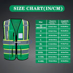 AYKRM 11 color High Vis Reflective Safety Vest for Women Men Security Pocket Zipper