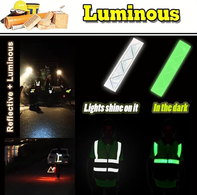 YOWESHOP High Reflective Visibility Safety Vest Custom Your Logo Safety Workwear with Reflective Strips and Front Zipper