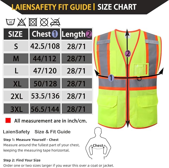 Reflective Safety Vest for Men Women with Multiple Pockets Class 2 High Visibility Mesh Vest Hi Vis Construction Work Vest,Meets ANSI/ISEA Standards(EK1-178-Yellow-M)