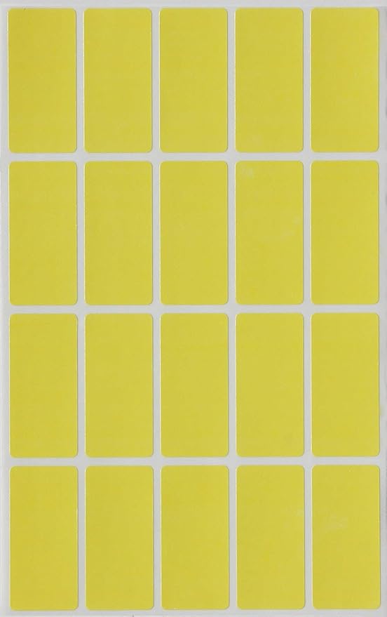 Yellow Small Sticker Sheets (40mm x 19mm) - 2160 Pack, File Folder Label Rectangular Stickers for Labeling 1.57 x 0.75 inch