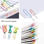 Vinaco Paper Clips Colorful, 400PCS Medium and Jumbo（1.3 inch & 2 inch） Paper Clips, Durable and Rustproof, Coated Large Paperclips Great for Office School Document Organizing (Multicolored)