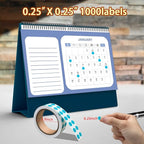 PARLAIM 0.25 Inch Color-Code Dot Stickers,1000 Stickers Circle Colorful Coding Label Sticker for Office Classroom Teal