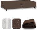Heavy Duty Patio Furniture Covers Waterproof, 600D Outdoor Furniture Cover Waterproof for Sectional Sofa Couch, Outdoor Dining Table and Chair Set Covers 138''L x 86''W x 28''H, Brown