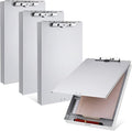 Seajan Aluminum Clipboard with Storage Metal Clip Board Folder Letter Size Form Holder Portfolio Clipboard Binder Clip Posse Box for Nurse Police Office Stationery Items 14 x 9.2 x 2 Inches (4)