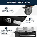 7-Drawer Metal Rolling Tool Chest with Wheels,Tool Storage Cabinet with Locking System，Toolbox with Wheels for Garage,Workshop, Repair Shop(Black, 7-Drawer)