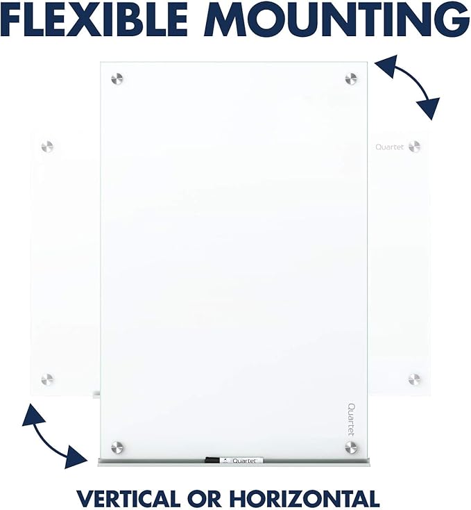 Quartet Dry Erase Board, Magnetic Whiteboard 4' x 3', Glass Board for Wall, Infinity, Brilliance White (G24836W)