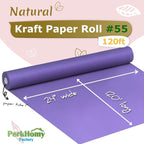 PerkHomy 24" x 1,440" (120') Purple Kraft Paper Roll for Craft Bulletin Board Paper Art Table Covering Crafting Gift Wrapping Bouquet Packing Parcel 80GSM 55LB (Purple, 24" x 120')