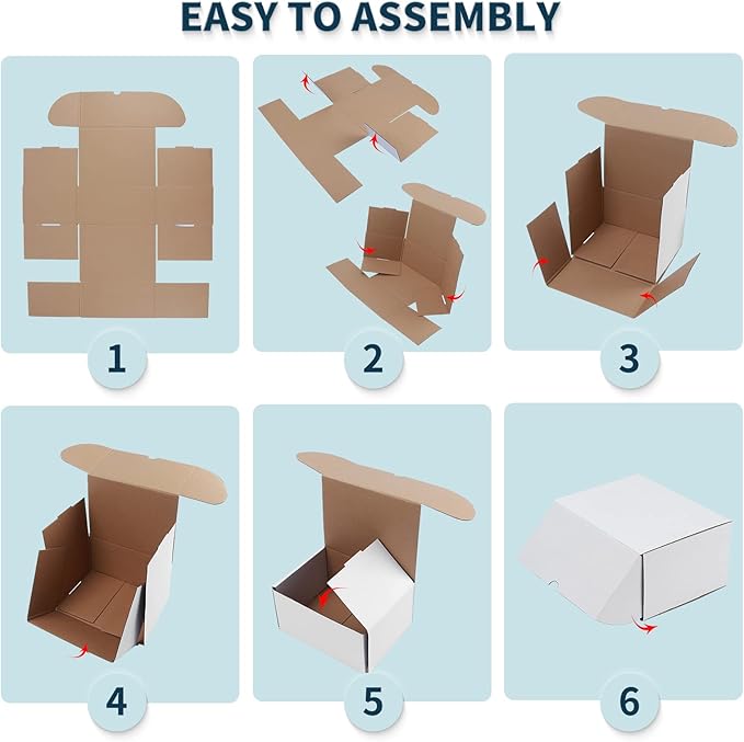 WIFTREY 9x6x3 White Shipping Boxes 25 Pack for Small Business, Small Corrugated Cardboard Mailer Boxes for Mailing, Packing
