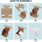 WIFTREY 6x4x4 Shipping Boxes 25 Pack for Small Business, White Small Corrugated Cardboard Boxes for Mailing, Packing, Shipping