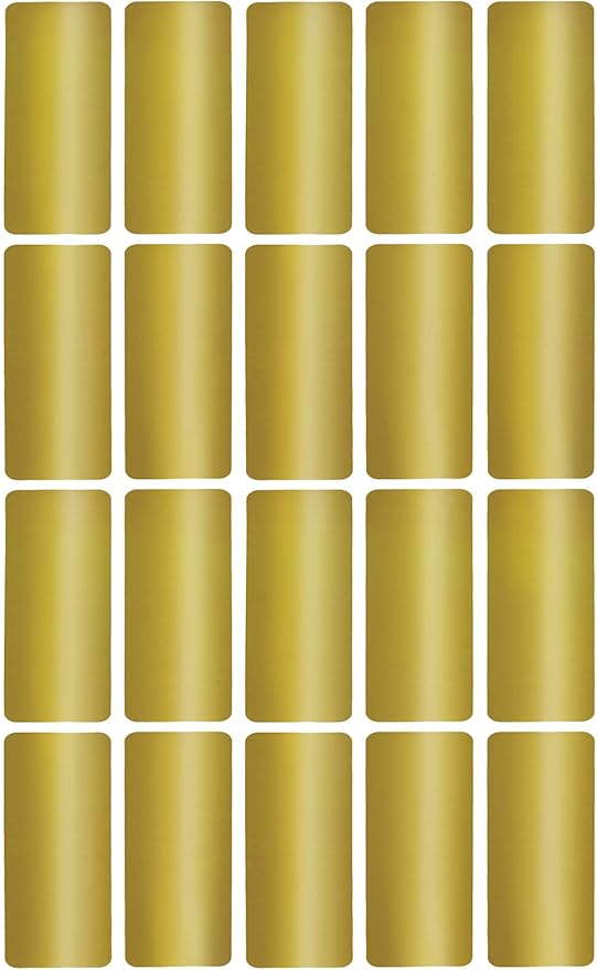 Metallic Gold Small Sticker Sheets (40mm x 19mm) - 2160 Pack, File Folder Label Rectangular Stickers for Labeling 1.57 x 0.75 inch