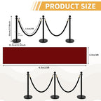 6Pcs Stanchions and Velvet Ropes, Black Stanchions with Retractable Belts, Crowd Control Barriers with Hollow Base, Red Carpet Ropes and Posts for Event & Party Supplies