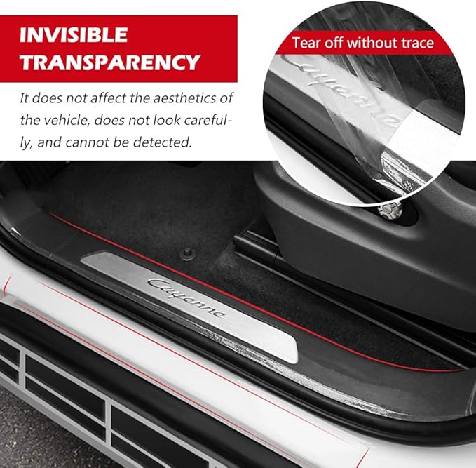 CloudBuyer Universal Car Door Edge Protector, Clear Sill Guard Film with Anti-Collision Protection for Most Vehicles (33Ft x 2.7In, Transparent)