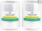 BOMEI PACK Plastics Industrial Mini Stretch Wrap Film Replacement 5" x 1000ft Roll, 80 Gauge for Moving, Packing Wrap Industrial Strength- Self Adhering Packaging Heavy Duty, 2 Pack