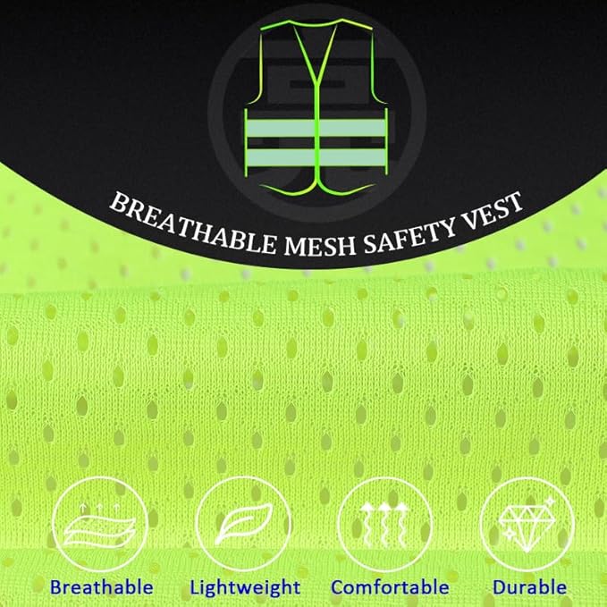 BeautyWill Custom Logo Safety Vest Class2 High Visibility Reflective Vest Breathable Construction Vest