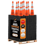 Xpose Safety 28" Orange Traffic Cones with 6" & 4" Collars, Bulk Full Pallet 297-Pack – PVC Safety Cones for Parking, Soccer, Construction, Kids & Caution – DOT Approved – Optional Stencil Available