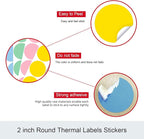Misofuki 2" 750 Labels Yellow Circle Direct Thermal Stickers Labels Roll Compatible with Zebra, Rollo, MUNBYN, Self-Adhesive Round Direct Thermal Labels