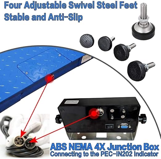 Industrial Floor Scale, 1000LB/0.5LB (24x24) with NETP Indicator
