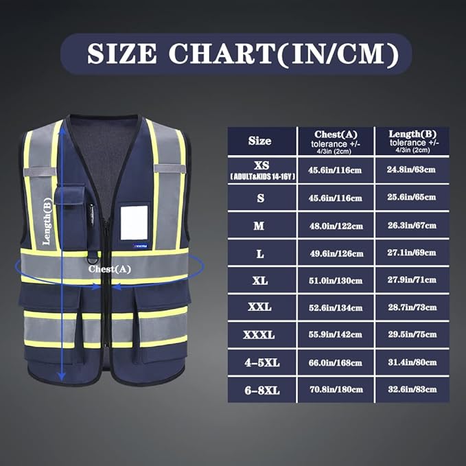 AYKRM Custom Logo Personalised Printed High Visibility Reflective 2 two tone work construction Safety Vest