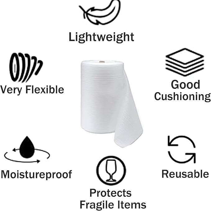 12"x 70' Foam Wrap Rolls for Moving Packing Foam Roll Packing Materials Shipping Packing Moving Supplies, Thick Cushion packaging wraps for Protect Glasses,Fragile Items,Dishes