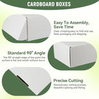 25 Pack 9"x6"x2" inch Small Shipping Boxes White Corrugated Cardboard Box for Small Business, Mailer, Shipping, and Packing
