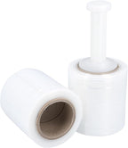 PSBM 24 Rolls 4 Inch x 1000 Feet 80 Gauge Mini Stretch Film/Wrap with Plastic Handle, Heavy Duty Industrial Strength Clear Shrink Plastic Wrap for Moving, Packing, Shipping, Bundling & Storage